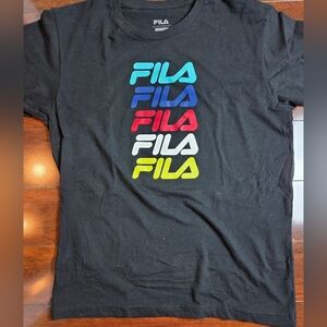 Fila Men's Black Graphic T-Shirt